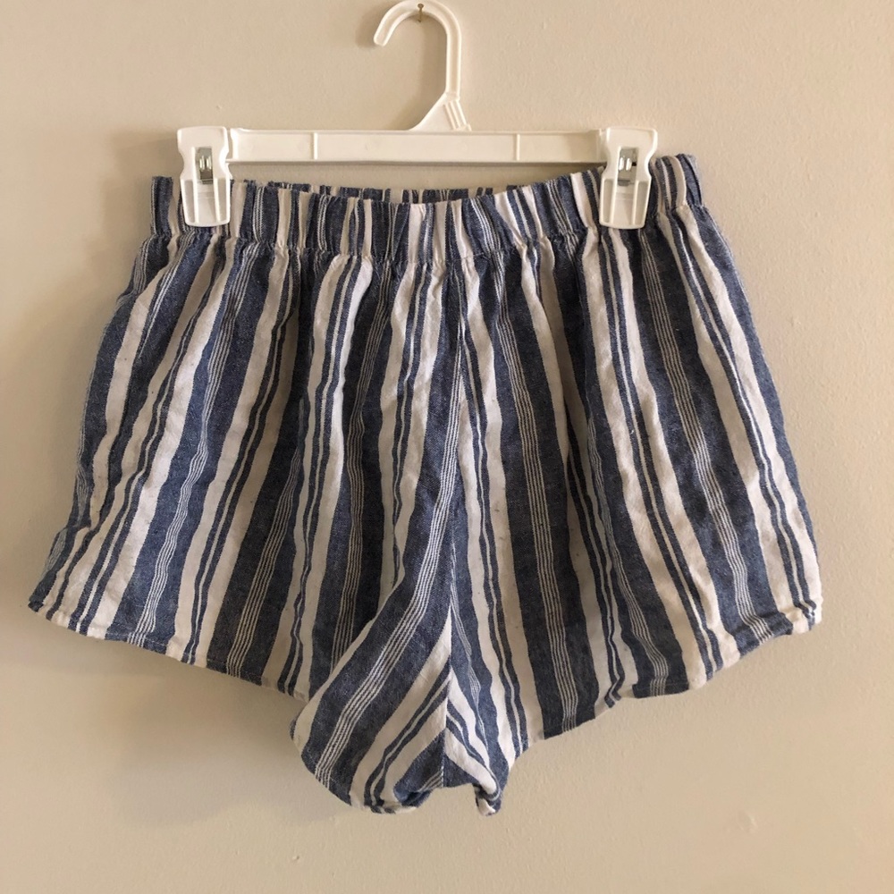 Pull & bear striped linen blend shorts